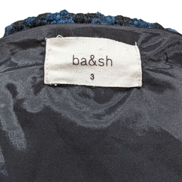 ba&sh Geometric Long Sleeve Wool Open Front Long Cardigan Cape Sweater Size 3 - Picture 8 of 10